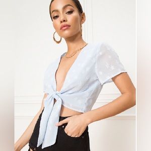 Superdown Aylin star embellished Tie crop top- SOLD OUT‎
